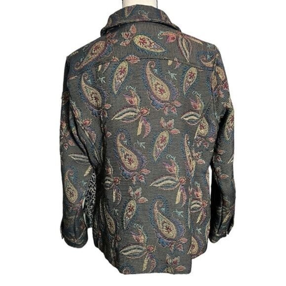 Christopher & Banks Multicolor Paisley Pattern Woven Jacket Womens Size Large - Picture 3 of 10